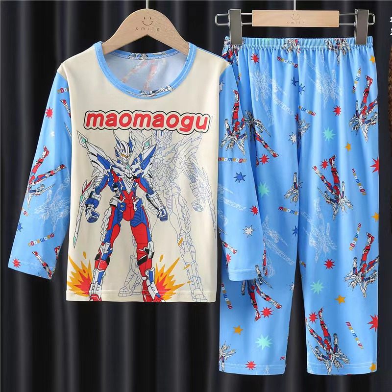 儿童睡衣春秋季长袖居家服中大童小男孩女童薄款棉质可爱宝宝套装,童装/婴儿装/亲子装,家居服套装,淘宝优惠券,粉丝福利购,淘宝优惠卷