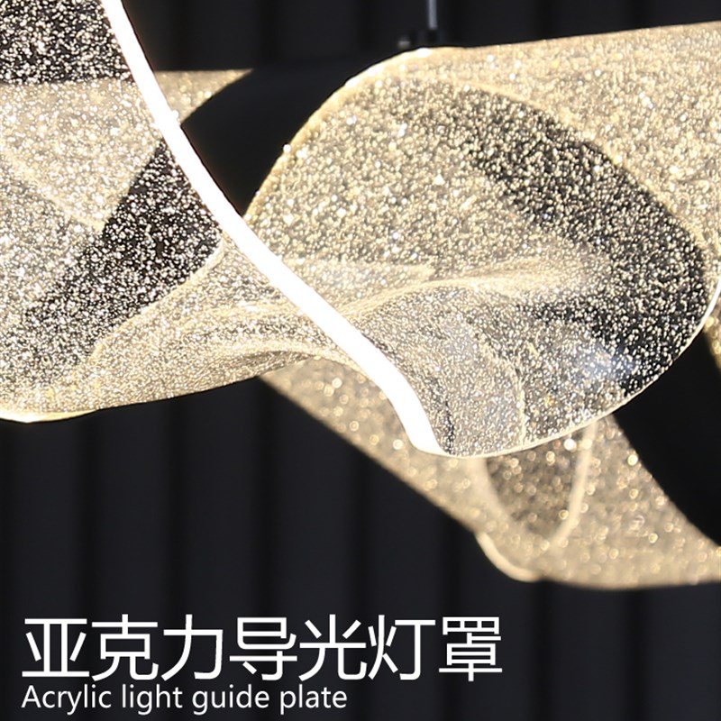售楼部酒店大堂前台吧台灯长条艺术装饰餐厅银河星空简约飘带吊灯