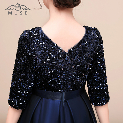 女童高端礼服公主裙中长袖钢琴演奏礼服裙儿童朗诵小主持人演出服