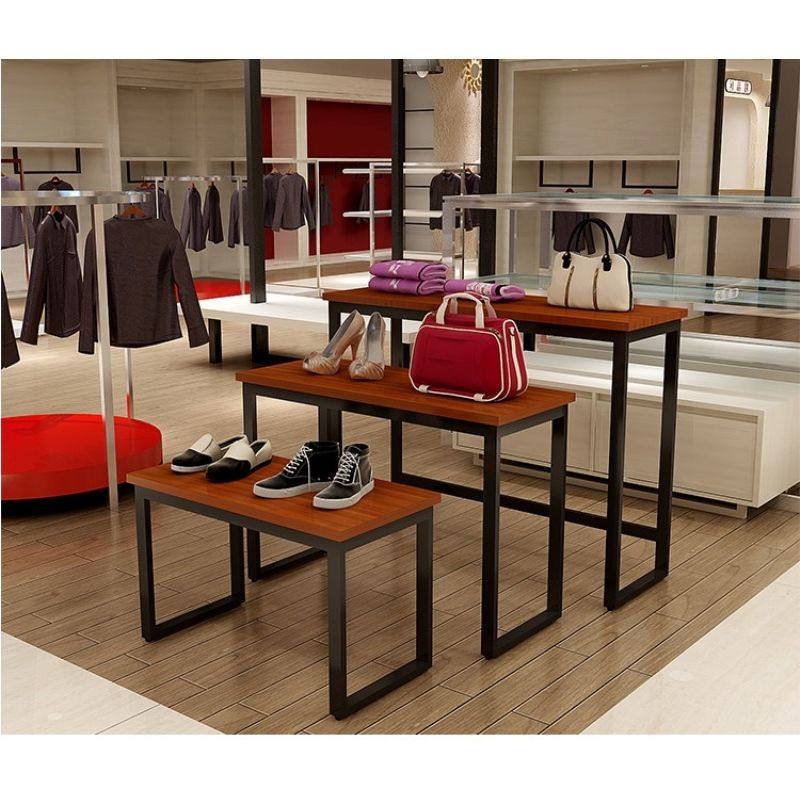 服装店高低台商场展示台展示架包包鞋架流水台橱窗中岛桌花店铁艺