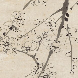 清金农墨梅图纸本立轴中国古画水墨梅花图高清微喷复制玄关装饰画