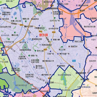 2022新款东莞市地图贴图办公室挂图高清防水墙壁贴超大装饰画定制