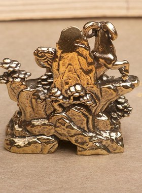 黄铜三羊开泰摆件生肖羊三阳开泰客厅桌面家居装饰工艺品小号铜羊