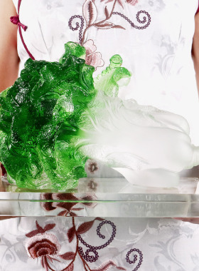 琉璃玉白菜摆件客厅酒柜隔断装饰公司开业礼物家居办公桌百财摆设