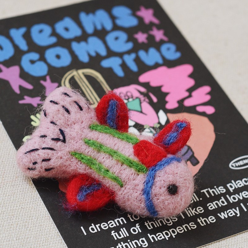 尼泊尔手工羊毛毡胸针情侣配饰可爱少女卡通小鱼别针围巾毛衣大衣