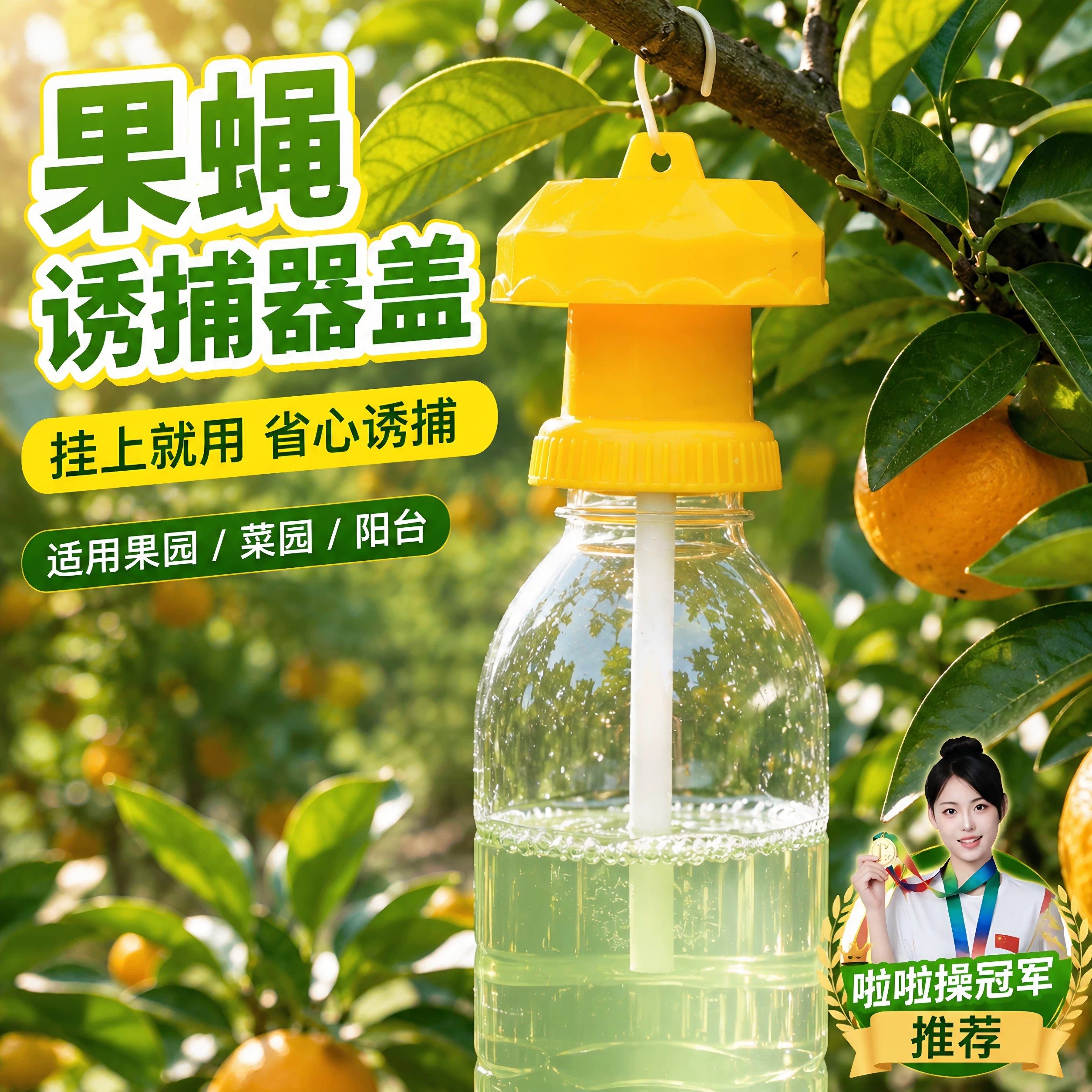 果蝇诱捕器盖头诱粘诱杀果蝇神器