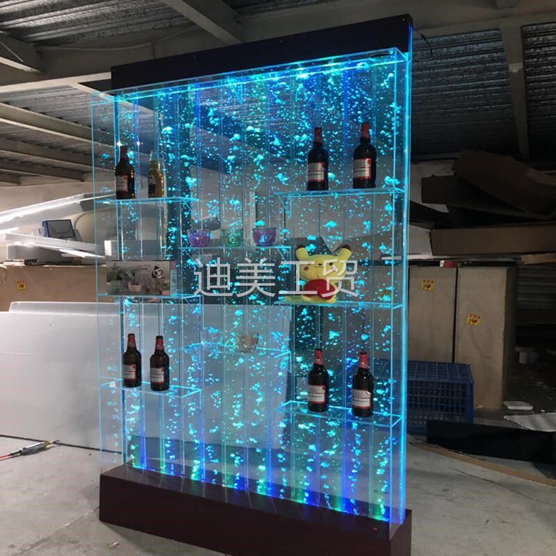 水幕墙酒柜屏风客厅鱼缸 装饰玄关隔断流水墙 亚克力气泡墙加湿墙