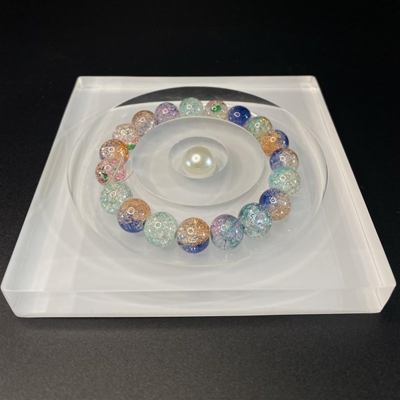 透明珠盘白d底项链亚克力透明盘有机玻璃定制展示盘定制