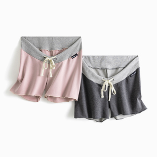 新款 裤 瑜伽裤 纯棉低腰托腹宽松运动怀孕期辣妈潮时尚 孕妇短裤 夏季