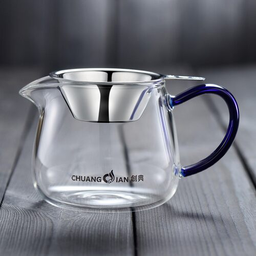 创典 玻璃公杯加厚耐热公道杯大号滤茶杯304不锈钢茶漏分茶器套装