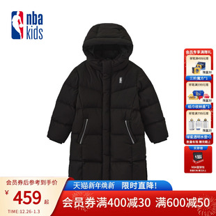 男女童休闲连帽长款 新款 羽绒服K254DW070P 2025冬季 nbakids童装