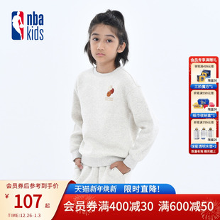 男女童加绒卫衣长袖 新款 儿童加绒保暖K244TS006P 冬季 nbakids童装