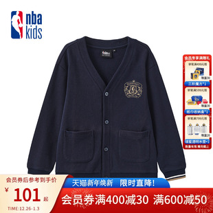 nbakids童装 外套V领宽松休闲上衣K231TJ320P 男女童学院风开衫
