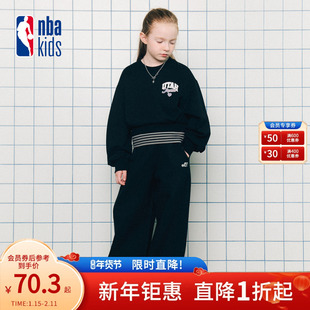 nbakids童装2025冬季新款女童休闲长裤加绒保暖直筒裤K254TP620P