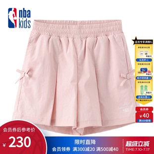 寬松百搭百褶裙褲 nbakids童裝 女童休閑短褲 新款 半身裙 2025年夏季
