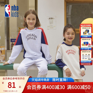 nbakids童装 儿童卫衣潮流撞色K233TS320P 秋冬男女童休闲T恤长袖