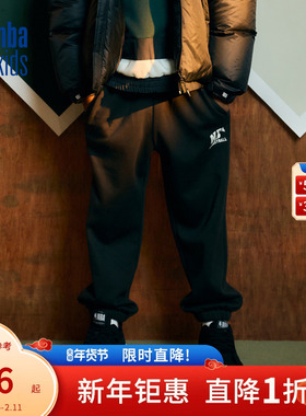 nbakids童装冬季男女童休闲裤卫裤儿童加绒束脚裤K234TP040P