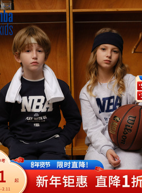 nbakids童装2025秋冬新款男女童印花T恤长袖儿童卫衣K253TS030P