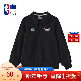 nbakids童装冬季新款男女童休闲T恤长袖儿童翻领卫衣K244TS008P