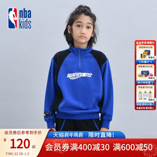 男女童撞色T恤加绒长袖 新款 儿童卫衣K244TS003P 冬季 nbakids童装