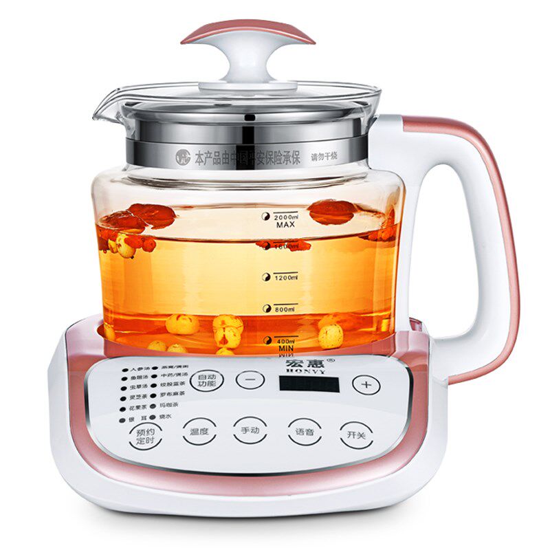 宏惠养生壶全自动玻璃煮茶壶煎药壶烧水壶燕窝壶预约保温壶定时2L