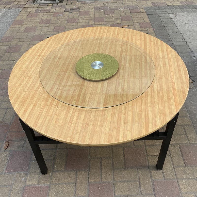 大圆桌家用酒店餐桌饭店大圆桌10人12人14人大圆桌竹面桌圆台面板