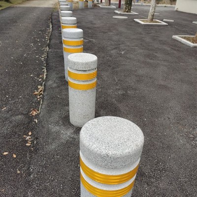 大理石路障大门柱头石球圆球拦车花岗岩石头墩广场石墩子挡车石