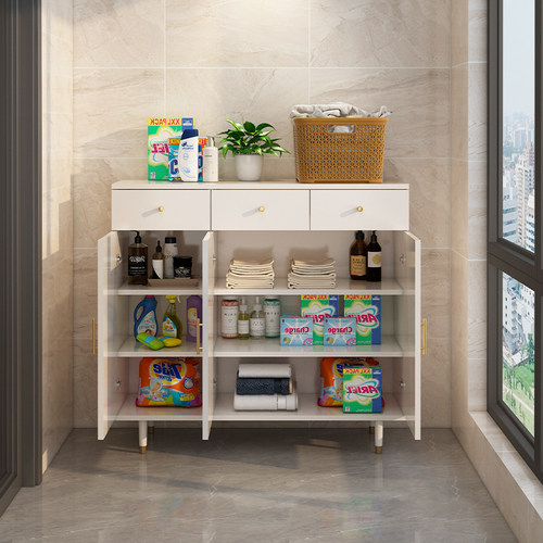 阳台收纳柜储物柜防晒入户玄关柜定制小户型家用深度60cm鞋柜矮柜