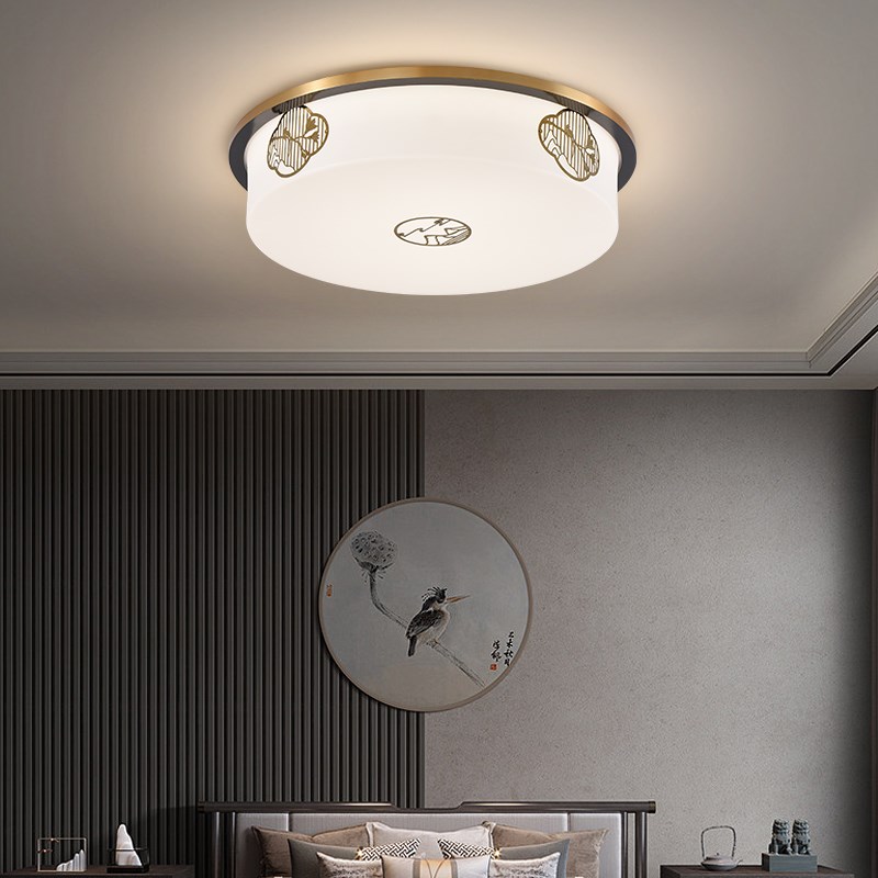 新中式卧室灯主卧2023新款家用简约房间灯中国风书房方吸顶灯