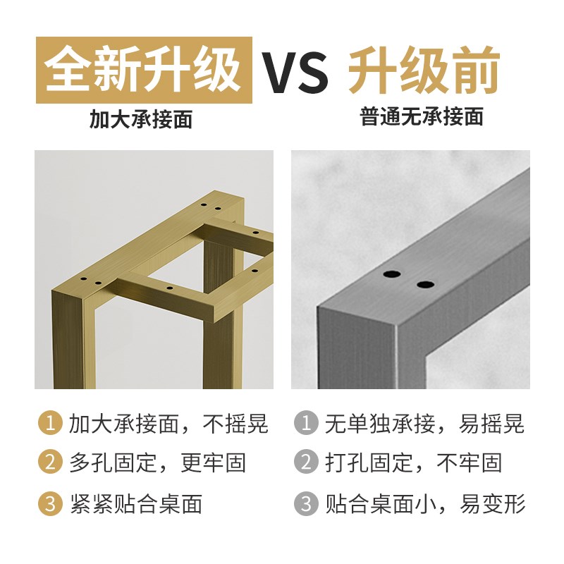 定制不锈钢吧台桌腿餐桌支撑脚书桌茶几底座轻奢电镀拉丝金属支架