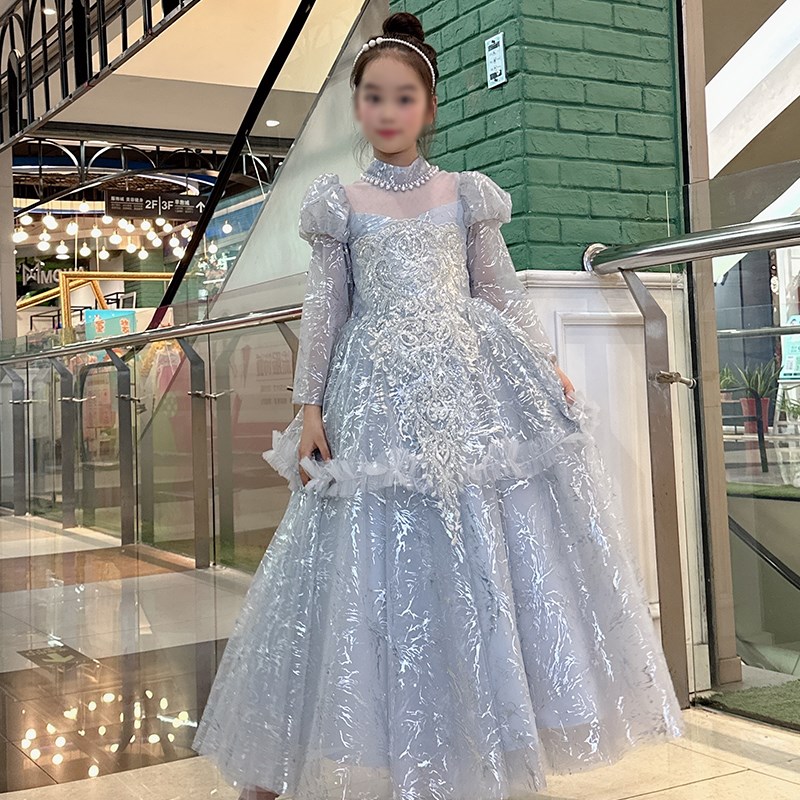 高端儿童晚礼服仙气质轻奢小众女孩生日公主裙主持人钢琴演出服秋