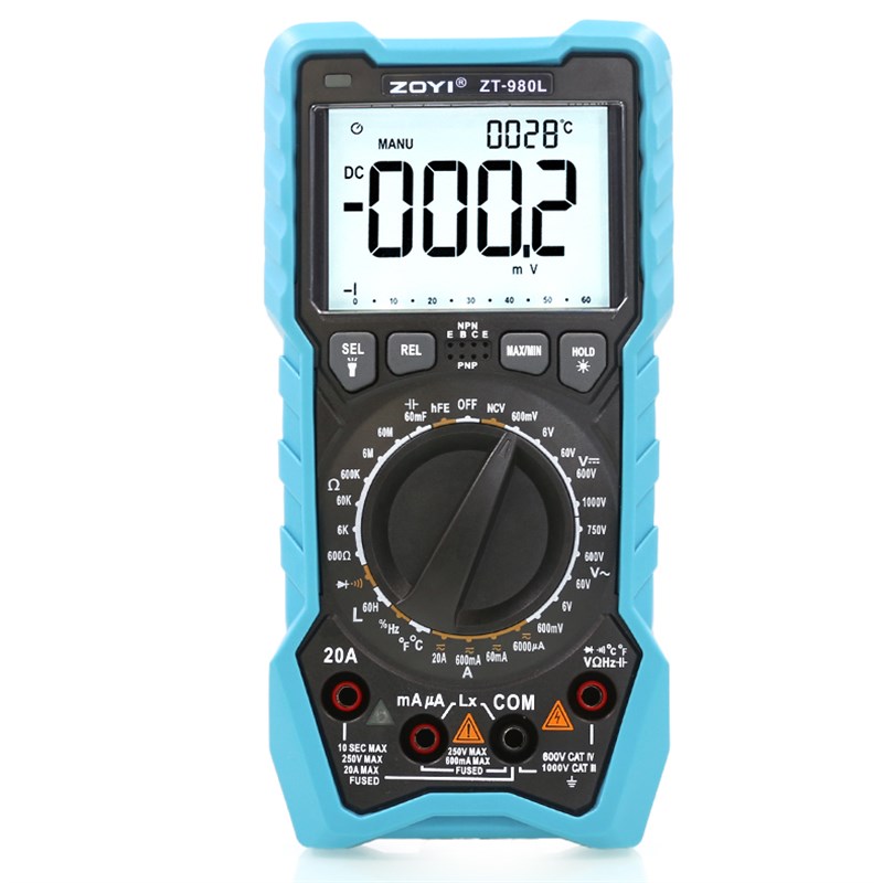 众仪ZT-980L数字电感电容高精度万用表电感电容表电工防烧万能表