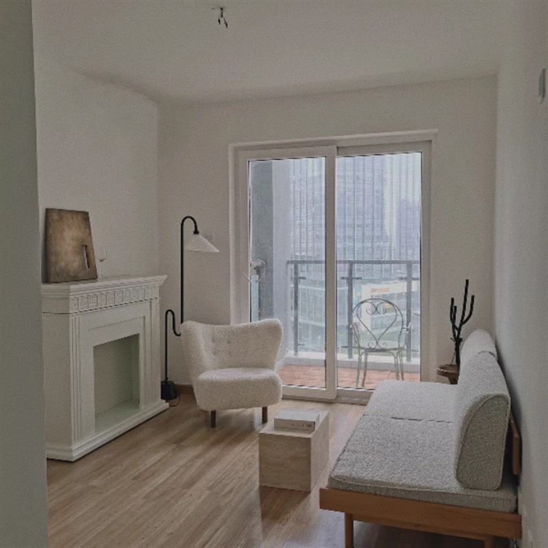 侘寂风米白洞石大理石哑光玄关岛台床头柜样板房雕塑底座立柱摆件