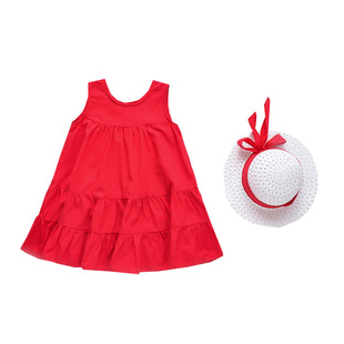 3女童夏季连衣裙4儿童洋气红色夏裙5女宝宝夏天宽松大摆裙子2-7岁