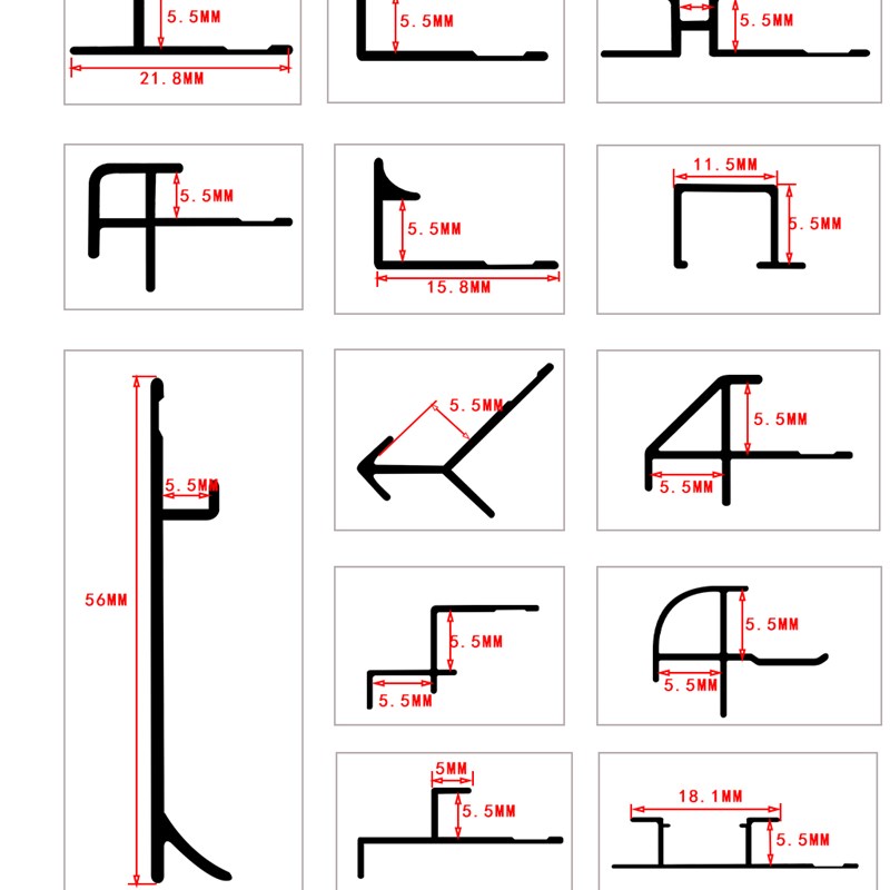 5mm8厘铝合金装饰线条护墙板收口工字条金属型包边线木饰面收边条