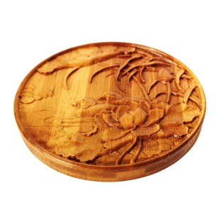 竹木浮雕花壁挂木板画 柜门装饰木贴花片洋花荷花鸳鸯木雕花 白胚