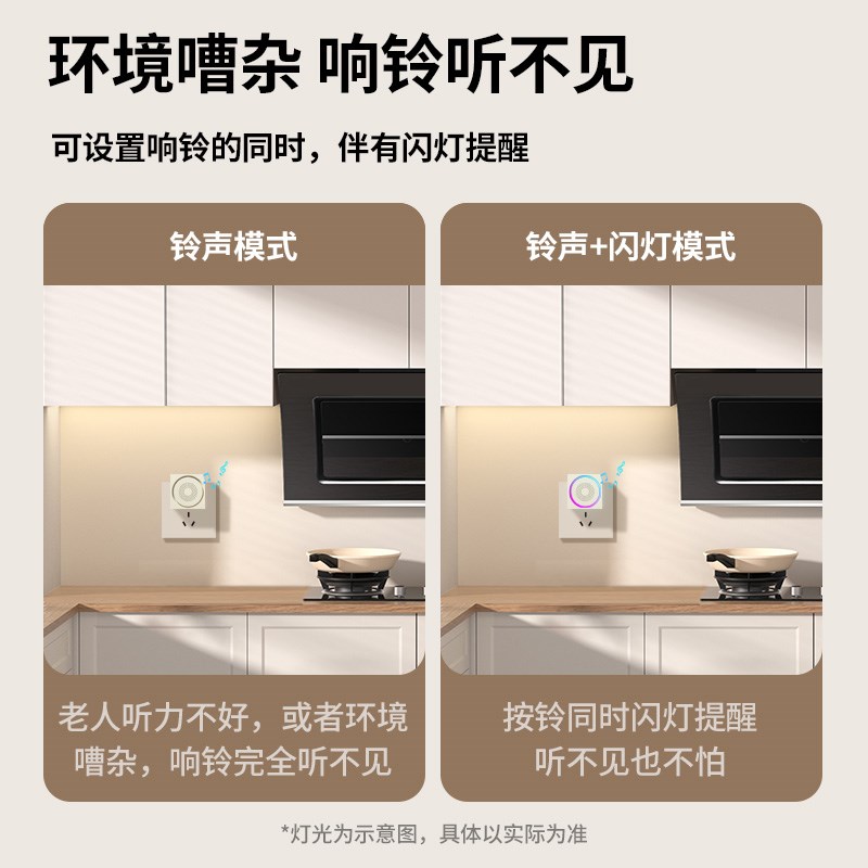 海得曼小魔方自发电门铃无线家用炫彩灯光远距离呼叫器老人聋哑人