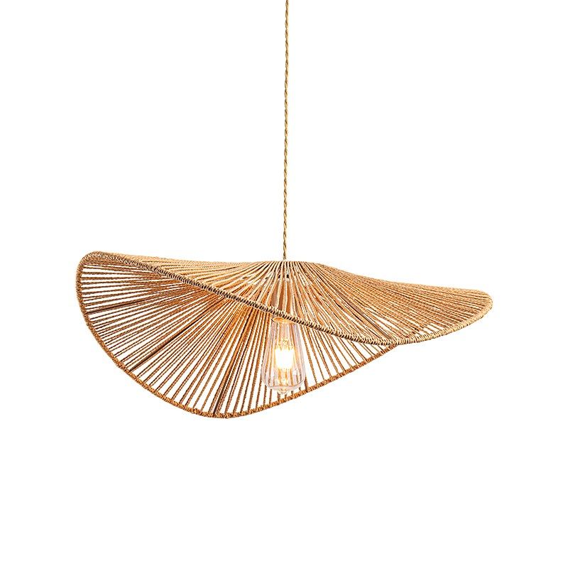 侘寂风复古吊灯日式餐厅民宿创意个性客厅卧室手工编织麻绳吊灯