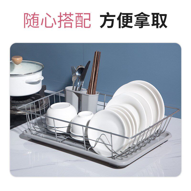 沥水碗盘架碗碟收纳架水槽置物架餐具家用厨房台面碗筷滤水收纳T