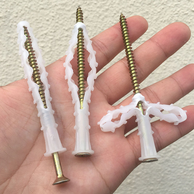 打结壁虎塑料膨胀螺丝空心墙轻质砖双层石膏板专用多功能安装螺栓