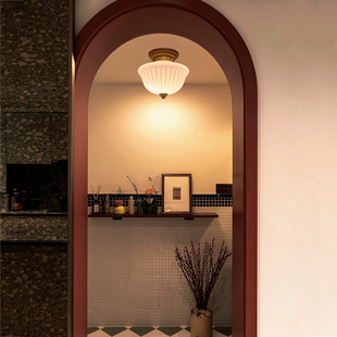 法式 走廊过道灯衣帽间小房间灯具 复古中古入户玄关吸顶灯阳台美式