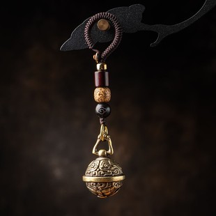 铃铛一步一响黄铜狻猊小铃铛汽车钥匙扣挂件钥匙链圈环挂绳饰品