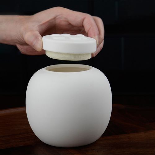 宠物骨灰盒素白色可爱卡通爪印 密封防潮坛 猫狗去世毛发收藏纪念