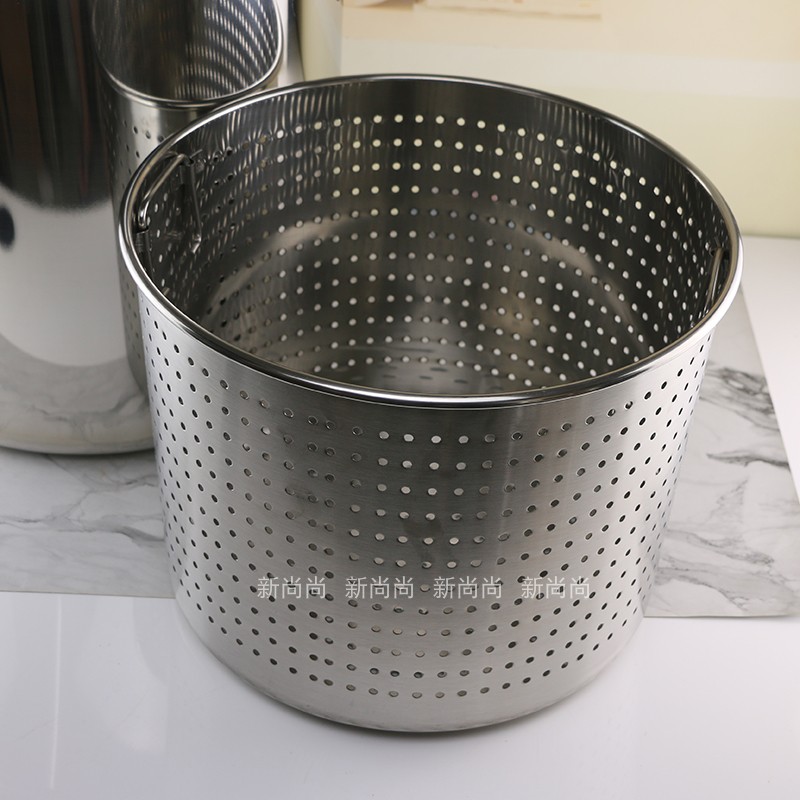 不锈钢漏桶加厚汤桶圆形多用过滤桶洗菜桶卤锅漏盆龙虾桶消毒桶