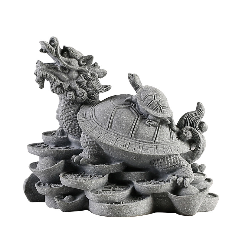 创意龙龟摆件鱼缸造景办公室桌面玄关装饰中式瑞兽金钱母子龟茶宠,家居饰品,装饰摆件,淘宝优惠券,粉丝福利购,淘宝优惠卷