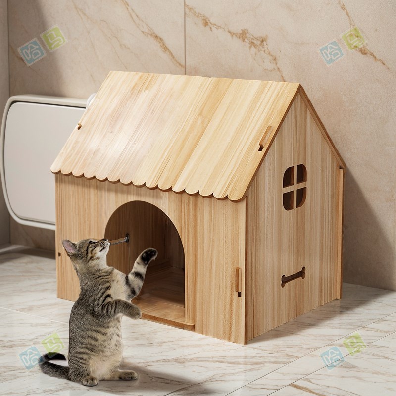 狗窝木屋猫窝别墅四季通用中小型犬网红猫屋小宠兔子屋舍繁殖猫笼