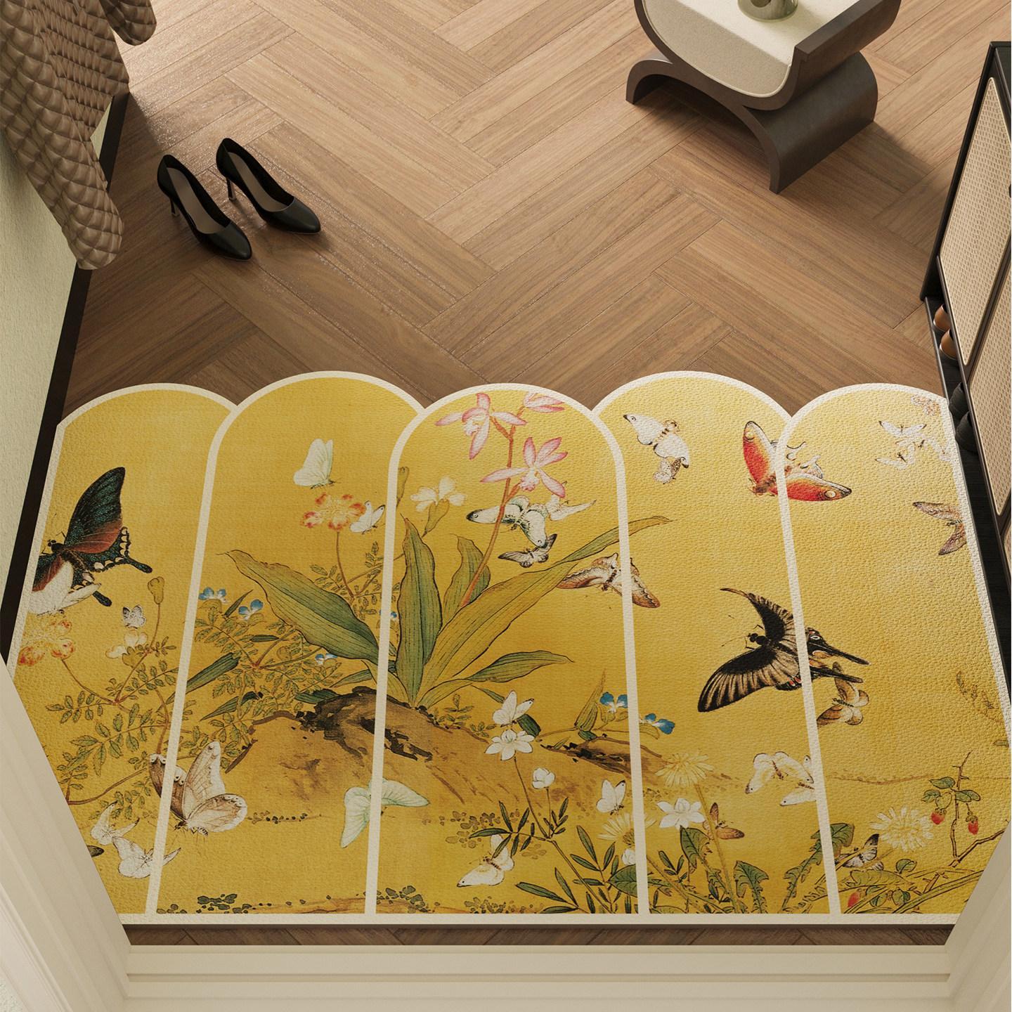 入户门地垫防滑防水免洗玄关脚垫新中式皮革地毯耐磨耐脏门口垫子,居家布艺,入户地垫,淘宝优惠券,粉丝福利购,淘宝优惠卷