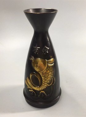铜鎏金酒具酒壶分酒器酒杯花瓶办公装饰创意酒瓶收藏工艺品摆件