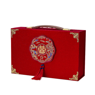 结婚彩礼钱箱子订婚定亲10万元红包礼金箱婚礼聘礼聘金箱婚庆用品