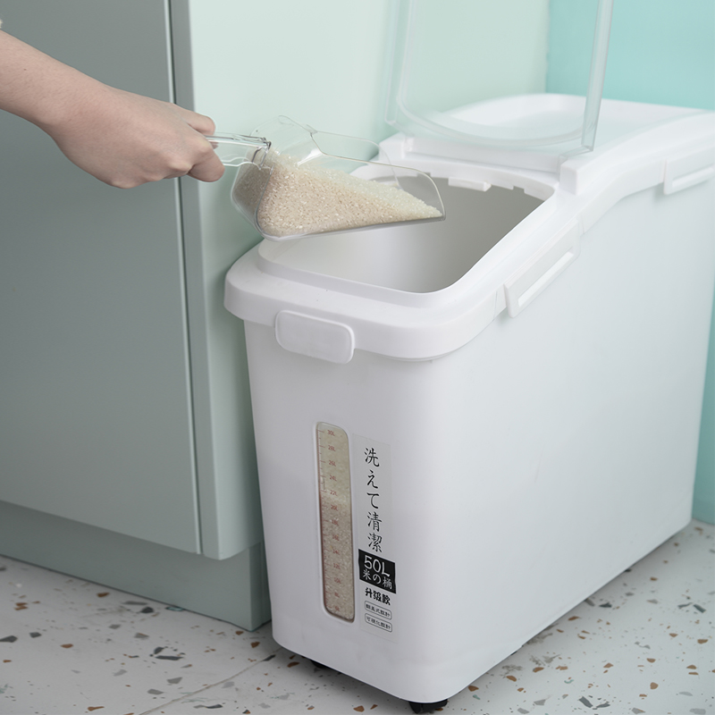 装米桶20斤防虫防潮密封加厚米缸50斤面粉储存罐家用收纳储米箱